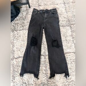 Chic Distressed Black Skinny Jeans